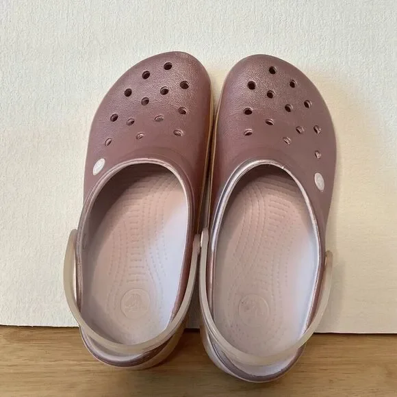 Crocs Crocband Unisex Ice Pop Metallic Pink Barbie Slip On Clogs Men-9/Women-11 - Picture 3 of 10